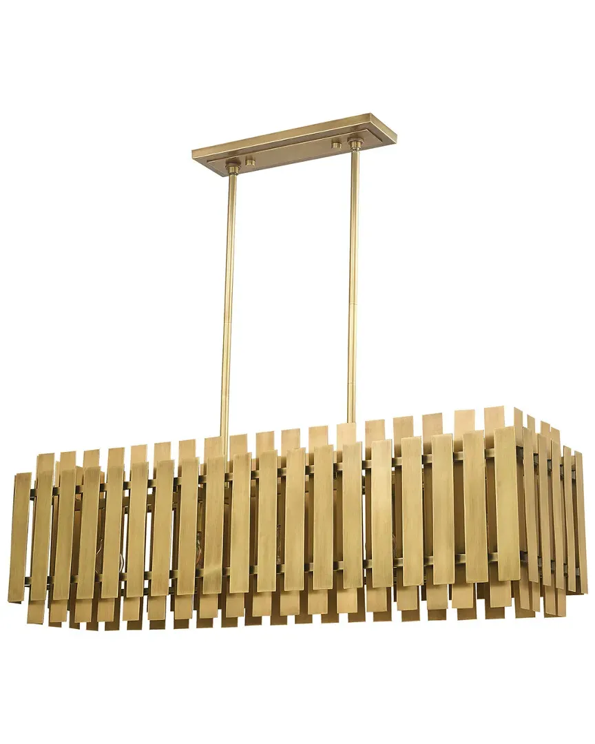 Greenwich 5-Light Linear Chandelier - Natural Brass, Steel