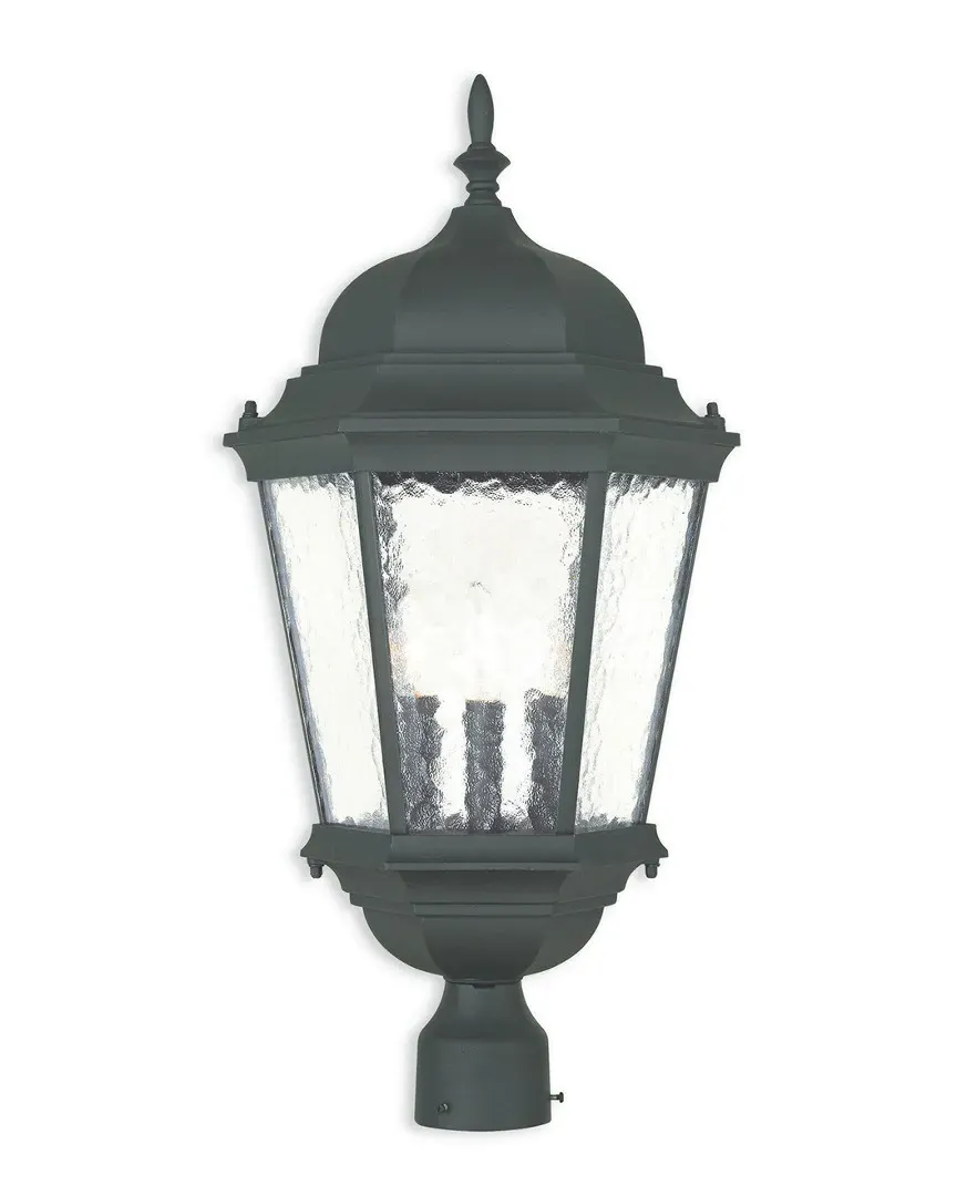 Hamilton 3-Light Large Outdoor Post Lantern - Textured Black