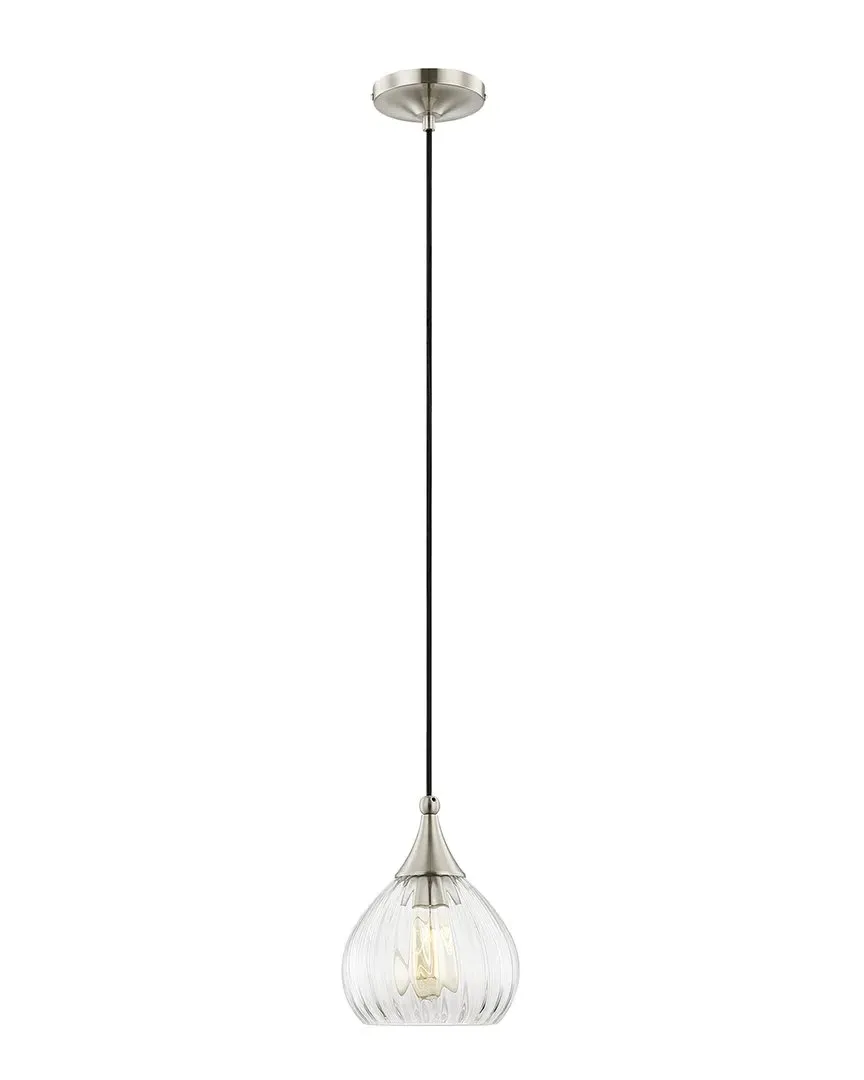 Hand Blown Art Glass Single Pendant - Clear, Glass image