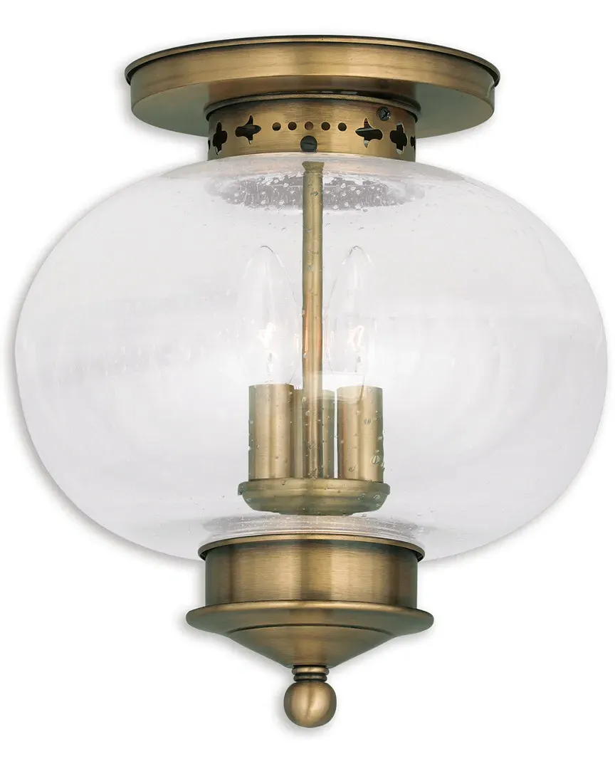 Harbor 3-Light Ceiling Mount - Antique Brass image