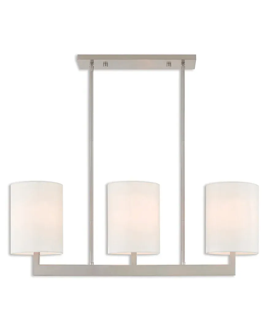 Hayworth 3-Light Linear Chandelier - Brushed Nickel, Steel