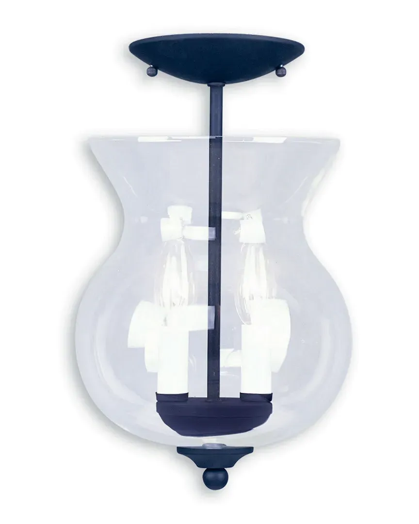 Heritage 2-Light Chain Hang Ceiling Mount - Black, Steel