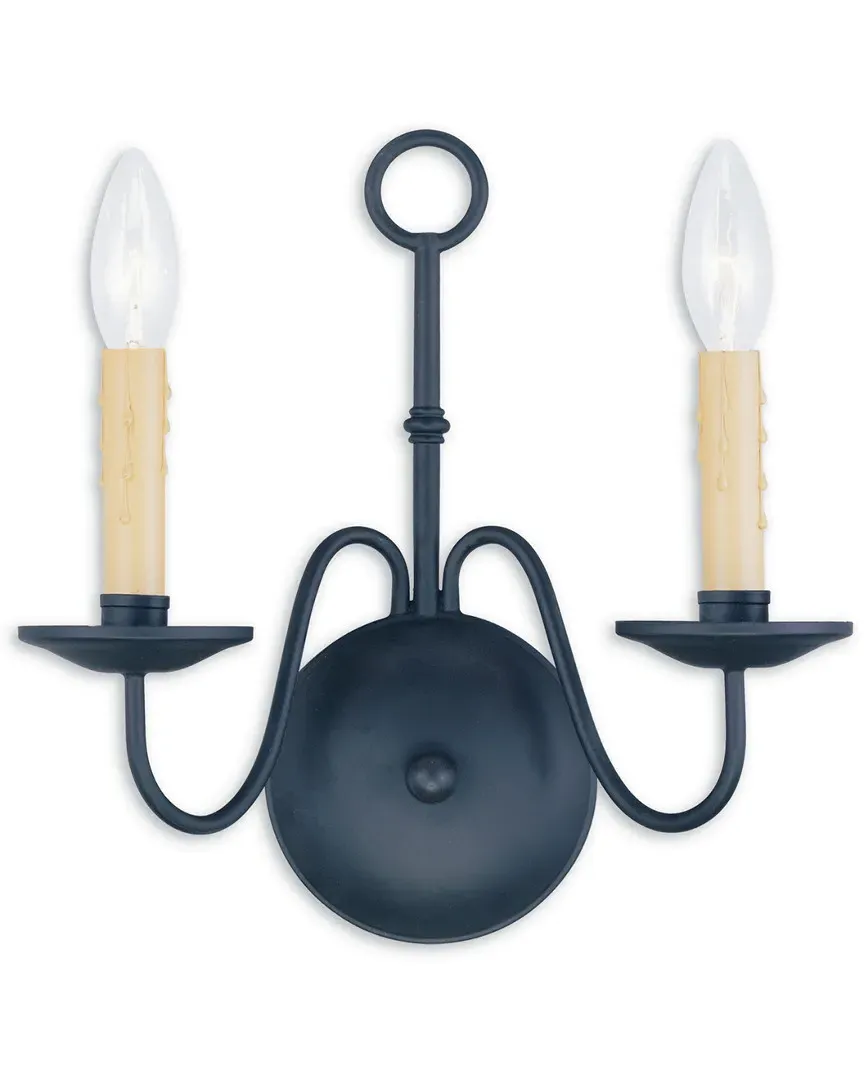 Heritage 2-Light Wall Sconce - Black, Steel