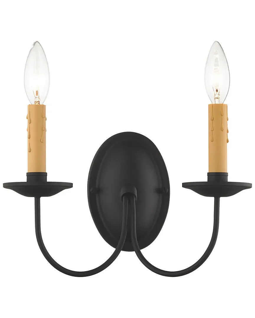 Heritage 2-Light Wall Sconce - Black, Steel