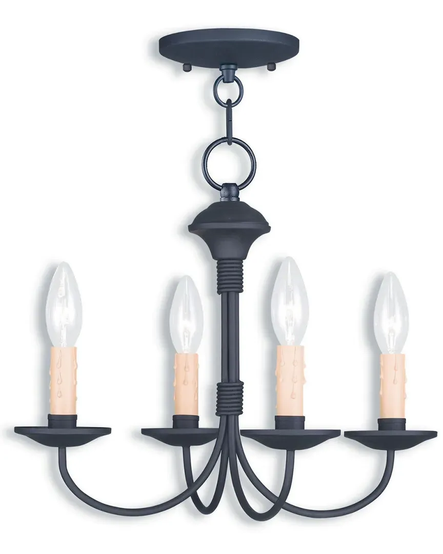 Heritage 4 Light Mini Chandelier - Black, Steel