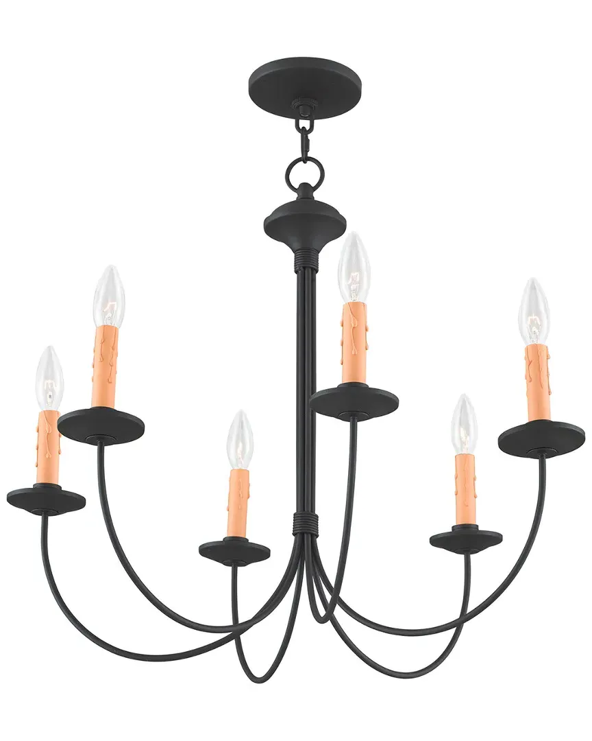Heritage 6-Light Chandelier - Black, Steel