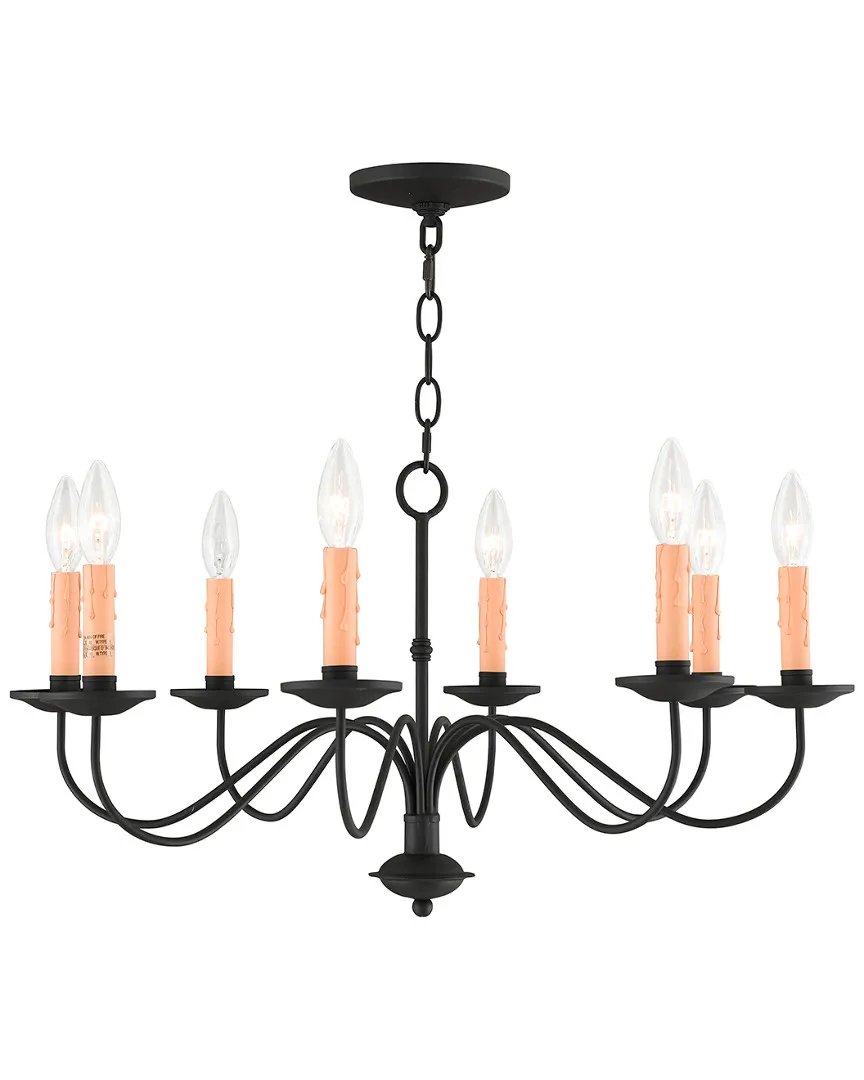 Heritage 8-Light Chandelier - Black, Steel