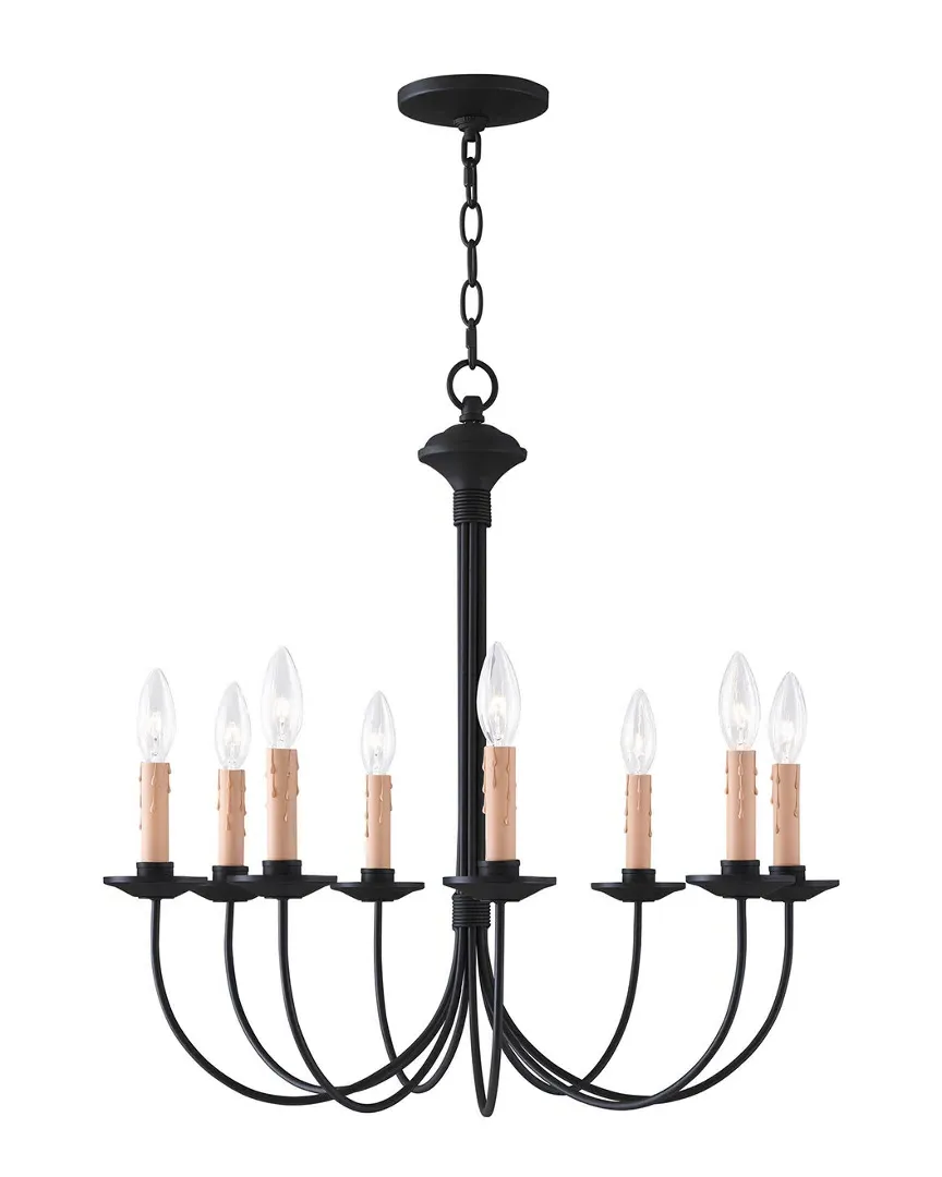 Heritage 8-Light Chandelier - Black, Steel