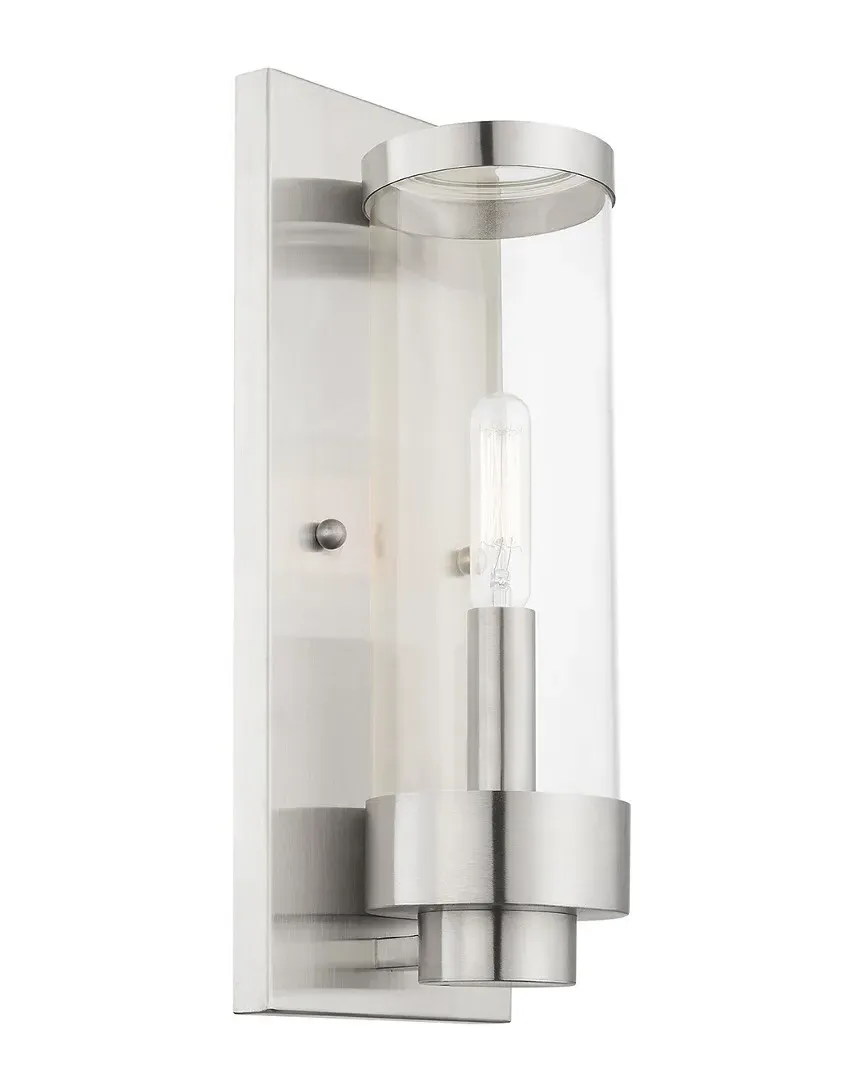 Hillcrest 1-Light Outdoor Wall Lantern - Brushed Nickel, Steel