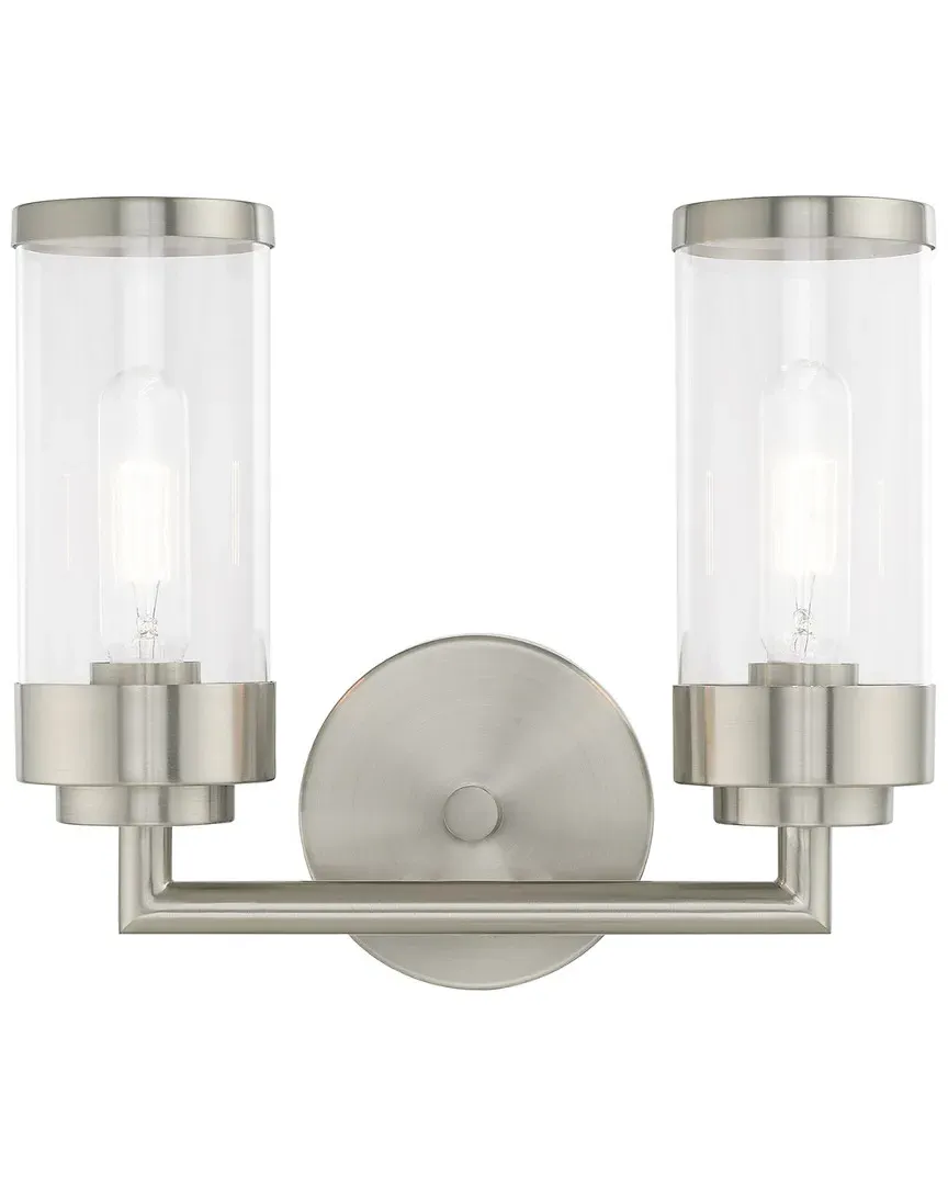 Hillcrest 2-Light Bath Vanity - Brushed Nickel, Steel