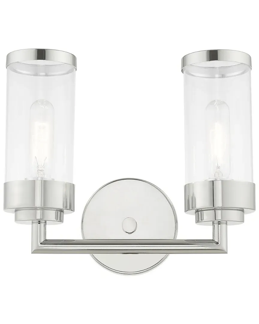 Hillcrest 2 Light Bath Vanity - Polished Chrome, Steel