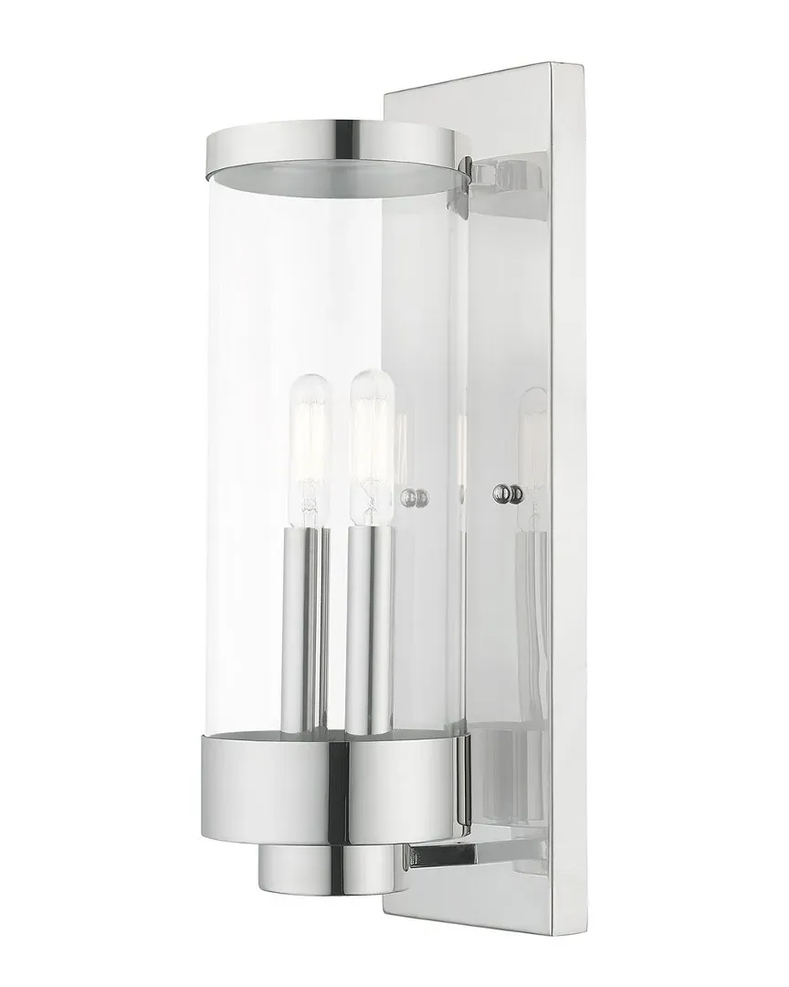 Hillcrest 2 Light Outdoor Wall Lantern - Polished Chrome