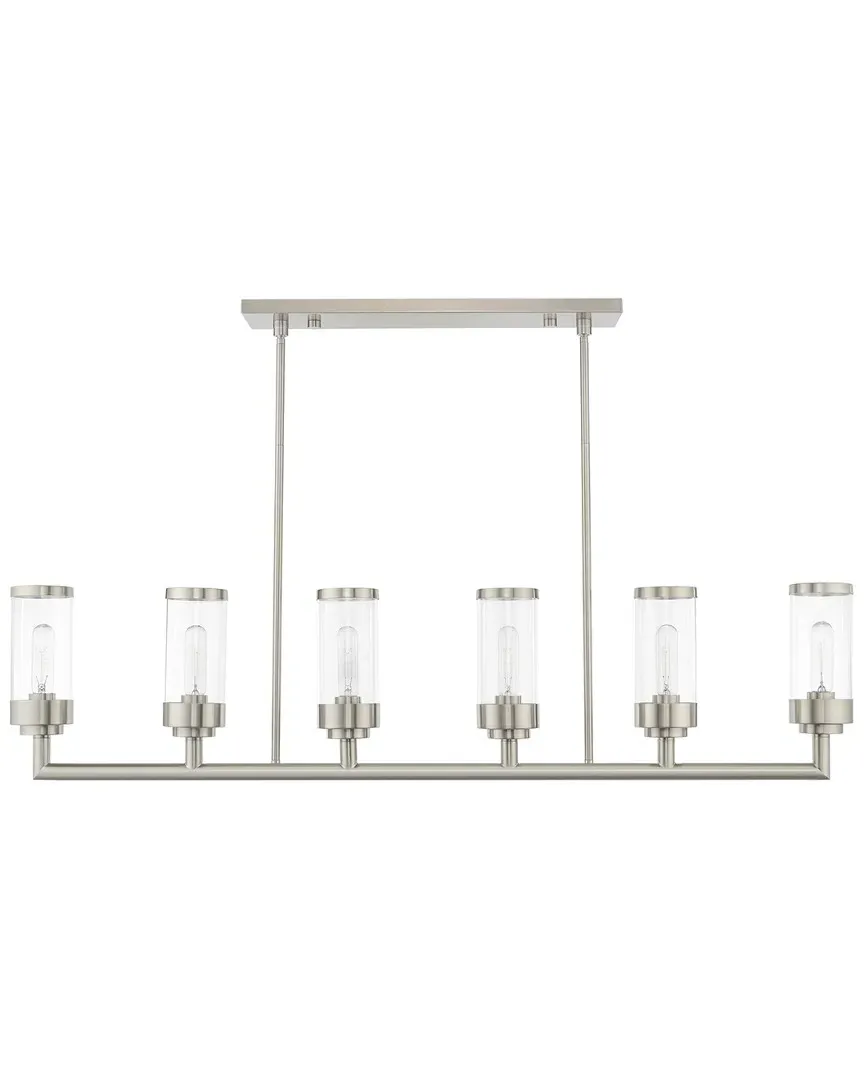 Hillcrest 6-Light Linear Chandelier - Brushed Nickel