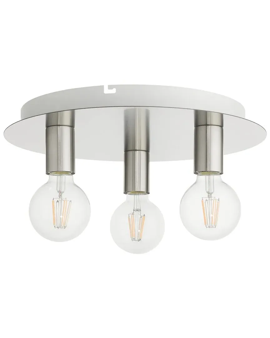 Hillview 3-Light Flush Mount Ceiling Fixture - Brushed Nickel