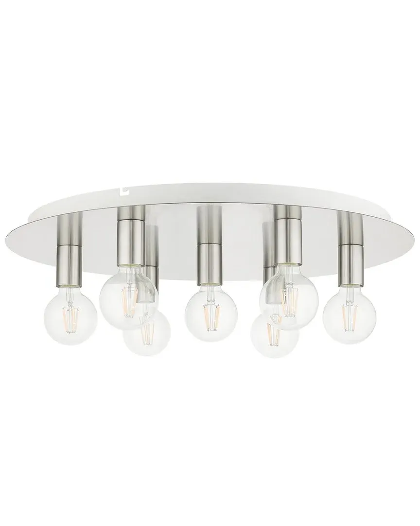 Hillview 7-Light Flush Mount Ceiling Fixture - Brushed Nickel