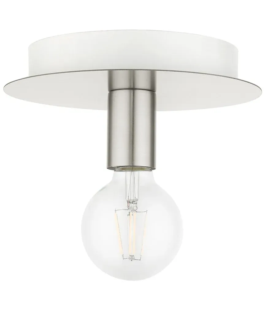 Hillview Single Light Flush Mount Ceiling Fixture - Brushed Nickel image