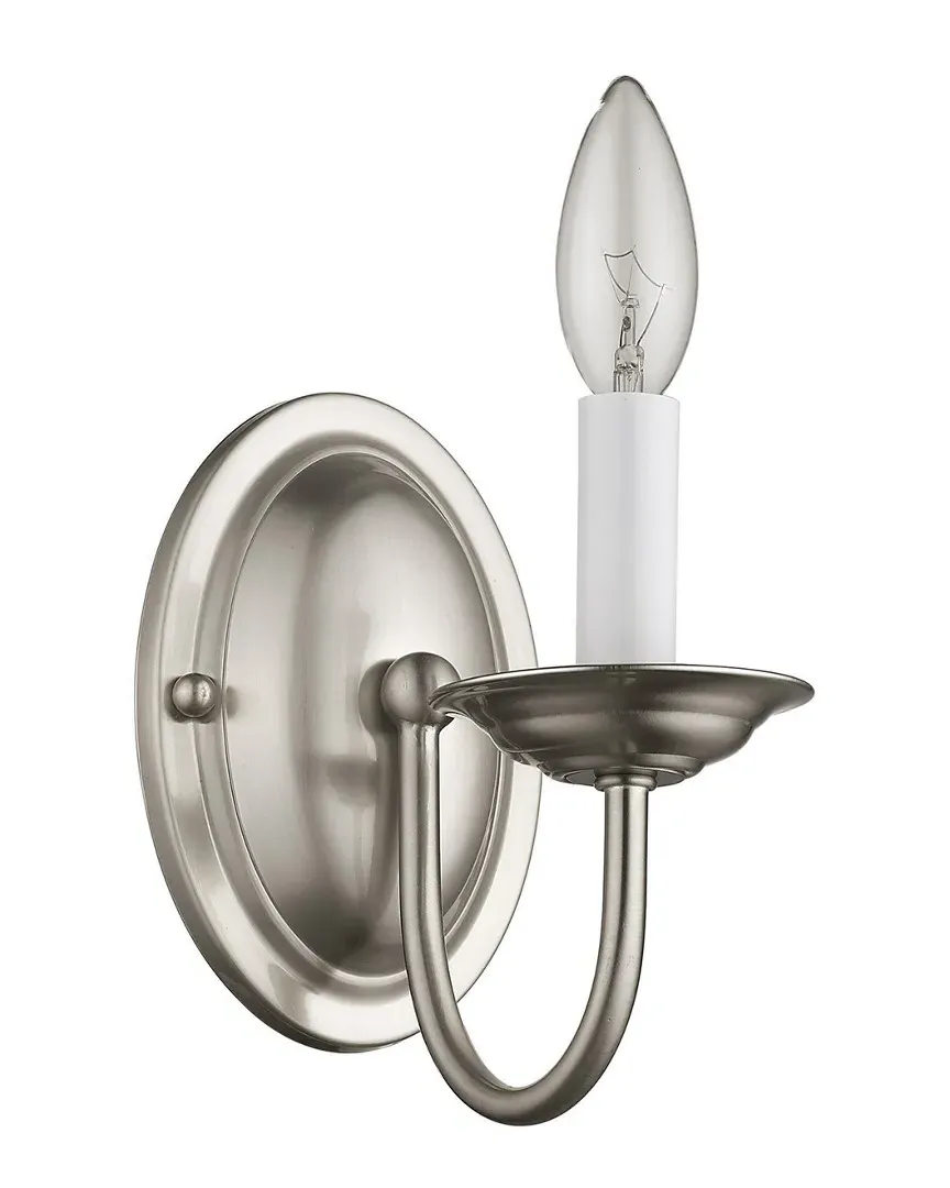 Home Basics 1-Light Wall Sconce - Brushed Nickel, Steel