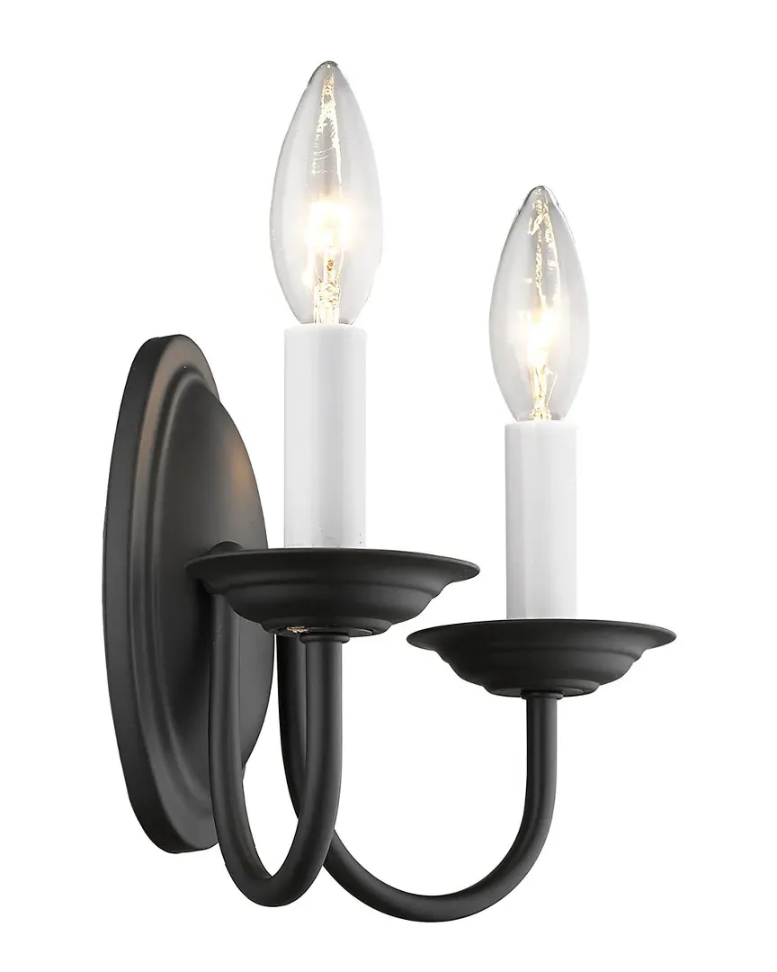 Home Basics 2-Light Wall Sconce - Black, Steel image