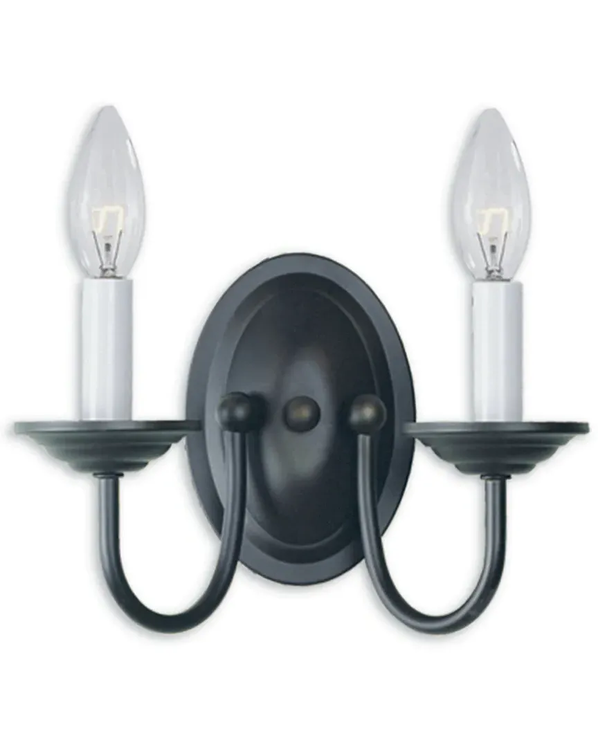 Home Basics 2-Light Wall Sconce - Bronze, Steel