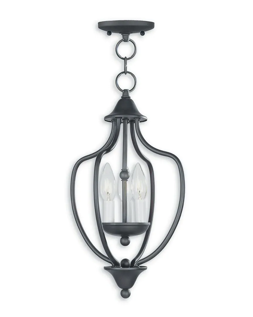 Home Basics 3-Light Chain Hang Chandelier - Bronze, Steel image
