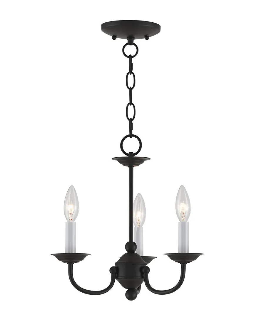 Home Basics 3-Light Mini Chandelier - Black image