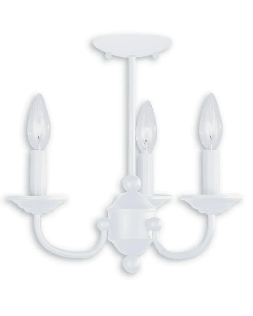 Home Basics 3-Light Mini Chandelier - White