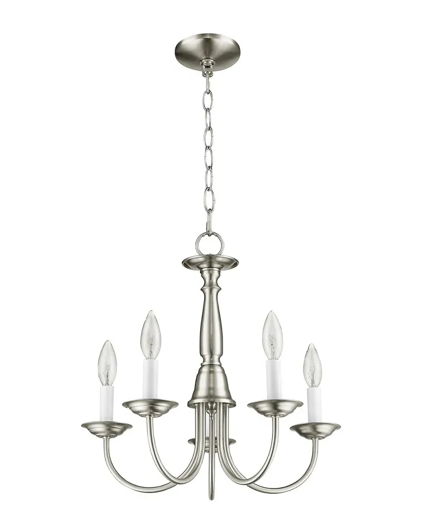 Home Basics 5-Light Chandelier - Brushed Nickel, Steel