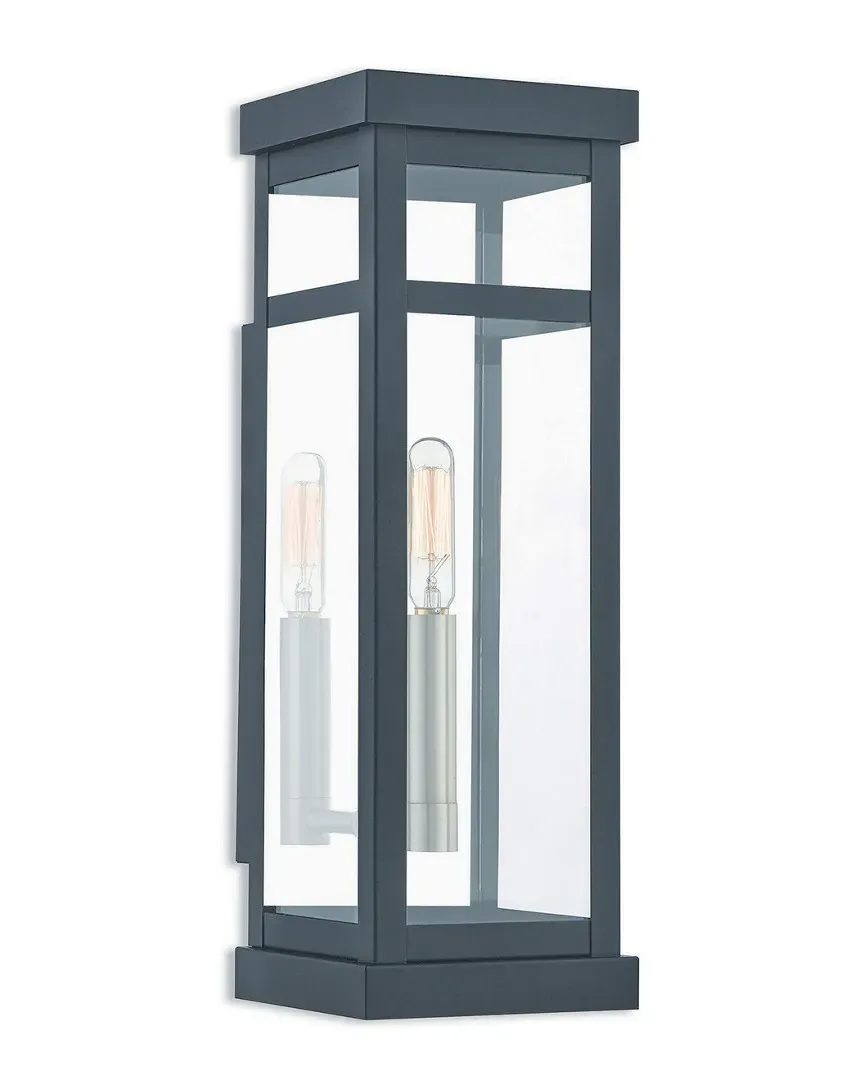 Hopewell 1 Light Outdoor Wall Lantern - Black, Brass