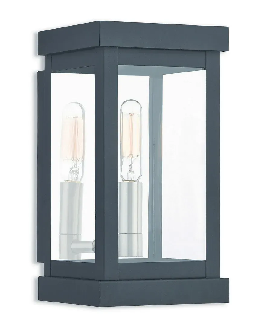 Hopewell 1 Light Outdoor Wall Lantern - Black, Brass image
