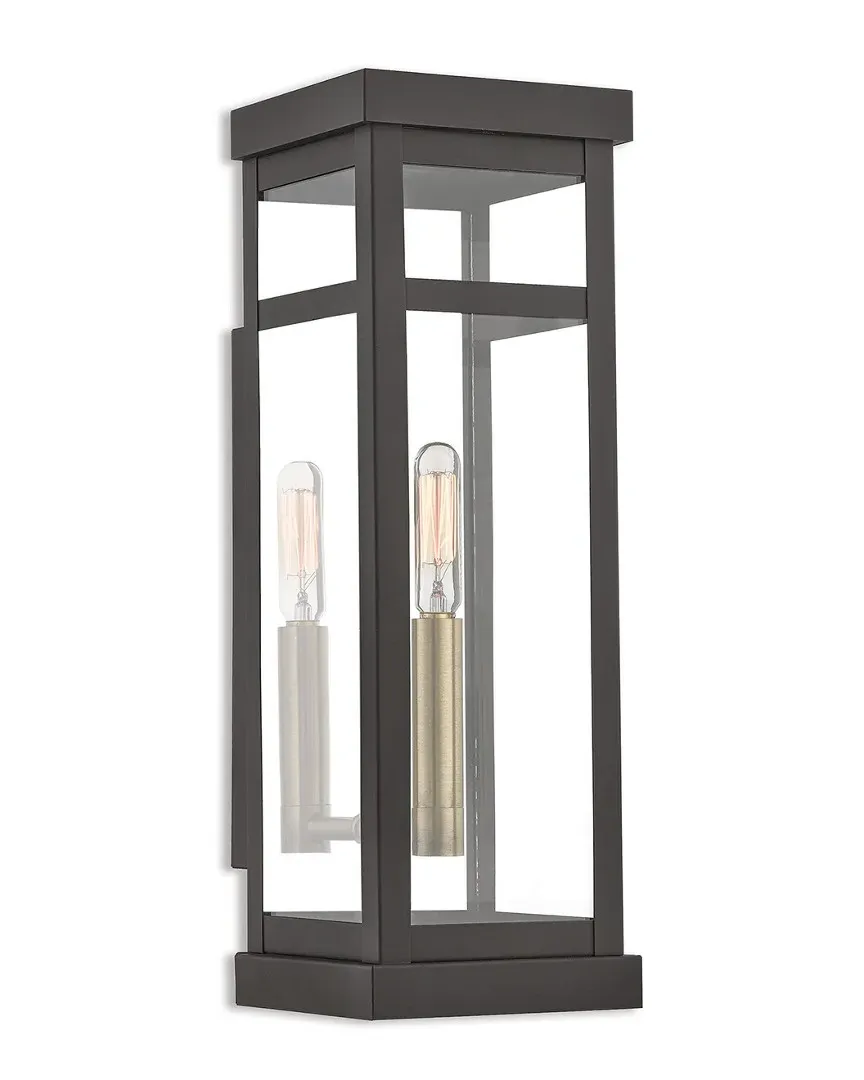 Hopewell 1 Light Outdoor Wall Lantern - Bronze, Brass
