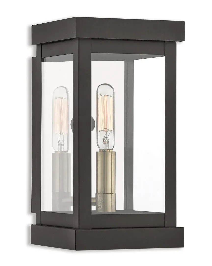 Hopewell 1 Light Outdoor Wall Lantern - Bronze, Brass
