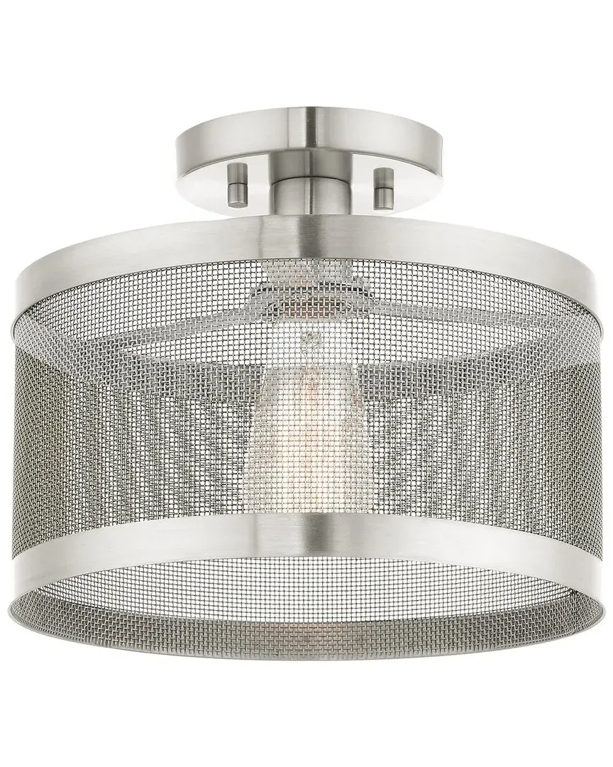 Industro 1-Light Semi Flush Pendant - Brushed Nickel