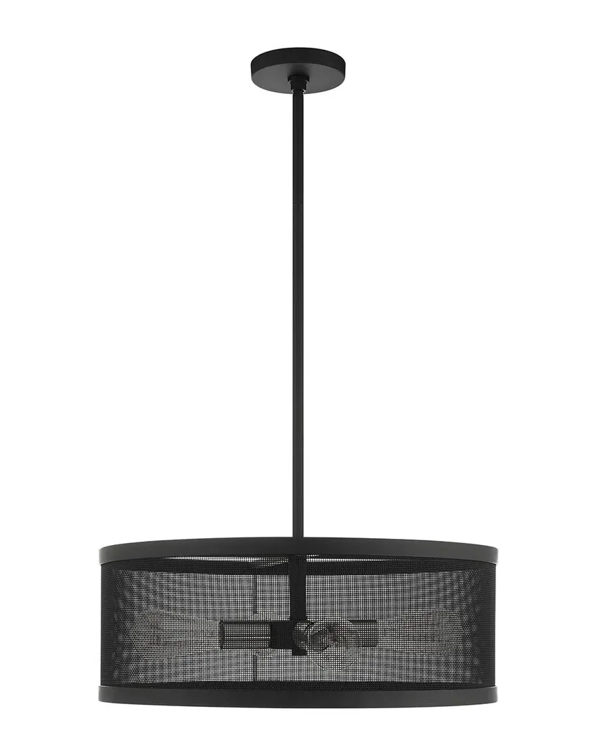 Industro 4-Light Pendant Chandelier - Black, Steel