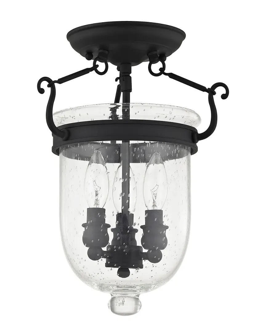 Jefferson 3-Light Ceiling Mount - Black, Steel image