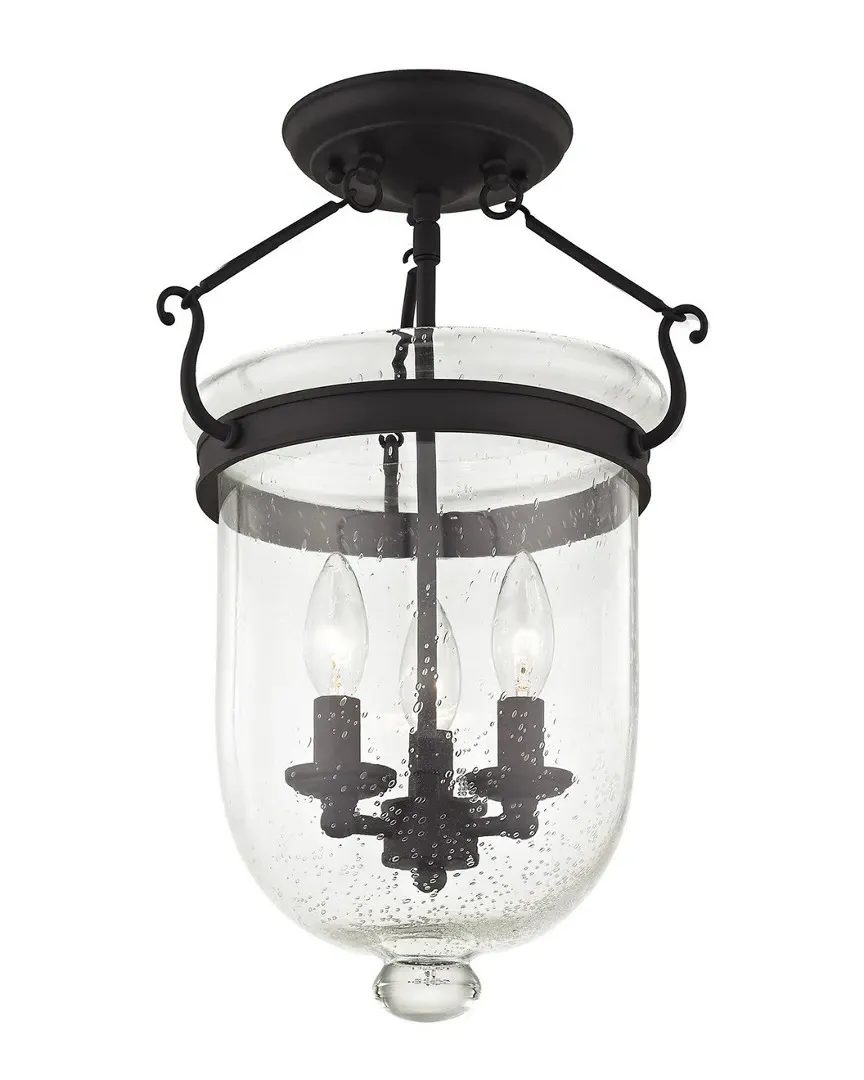 Jefferson 3-Light Ceiling Mount - Black, Steel