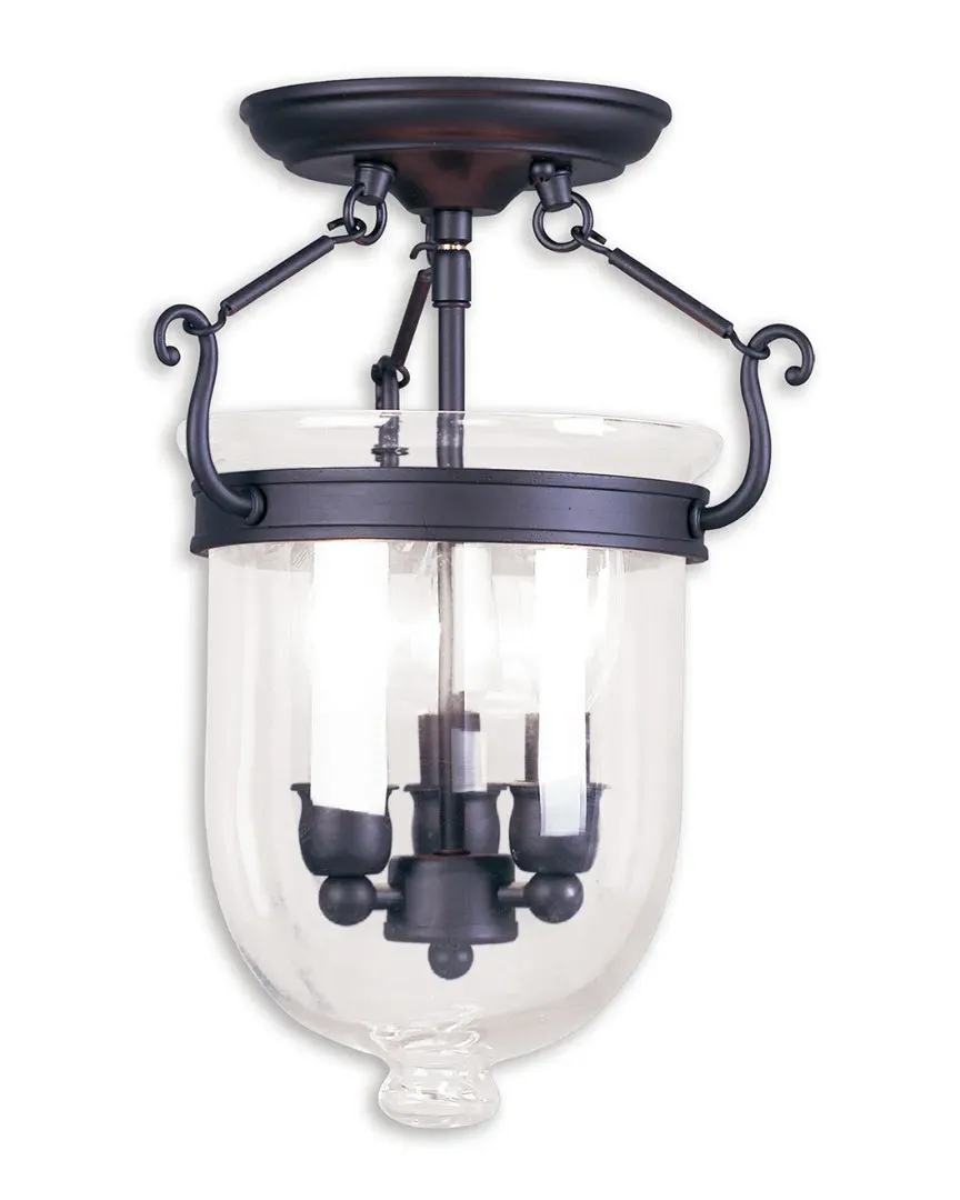 Jefferson 3-Light Ceiling Mount - Bronze, Steel