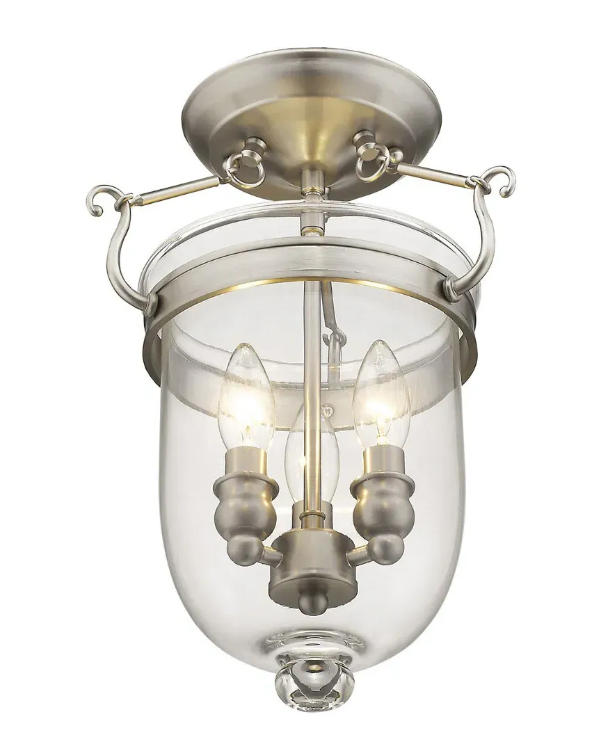 Jefferson 3-Light Ceiling Mount - Brushed Nickel, Steel