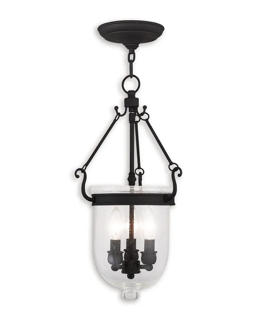 Jefferson 3-Light Chain Lantern - Black, Steel