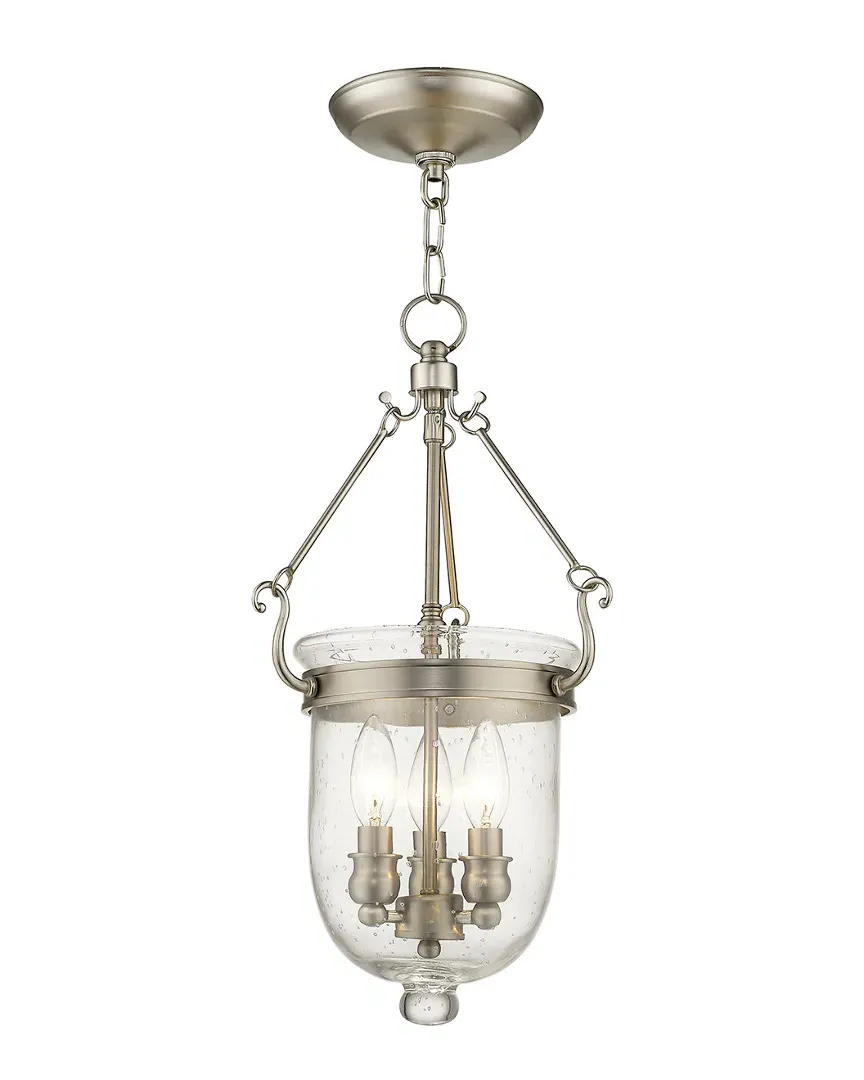 Jefferson 3-Light Chain Lantern - Brushed Nickel, Steel
