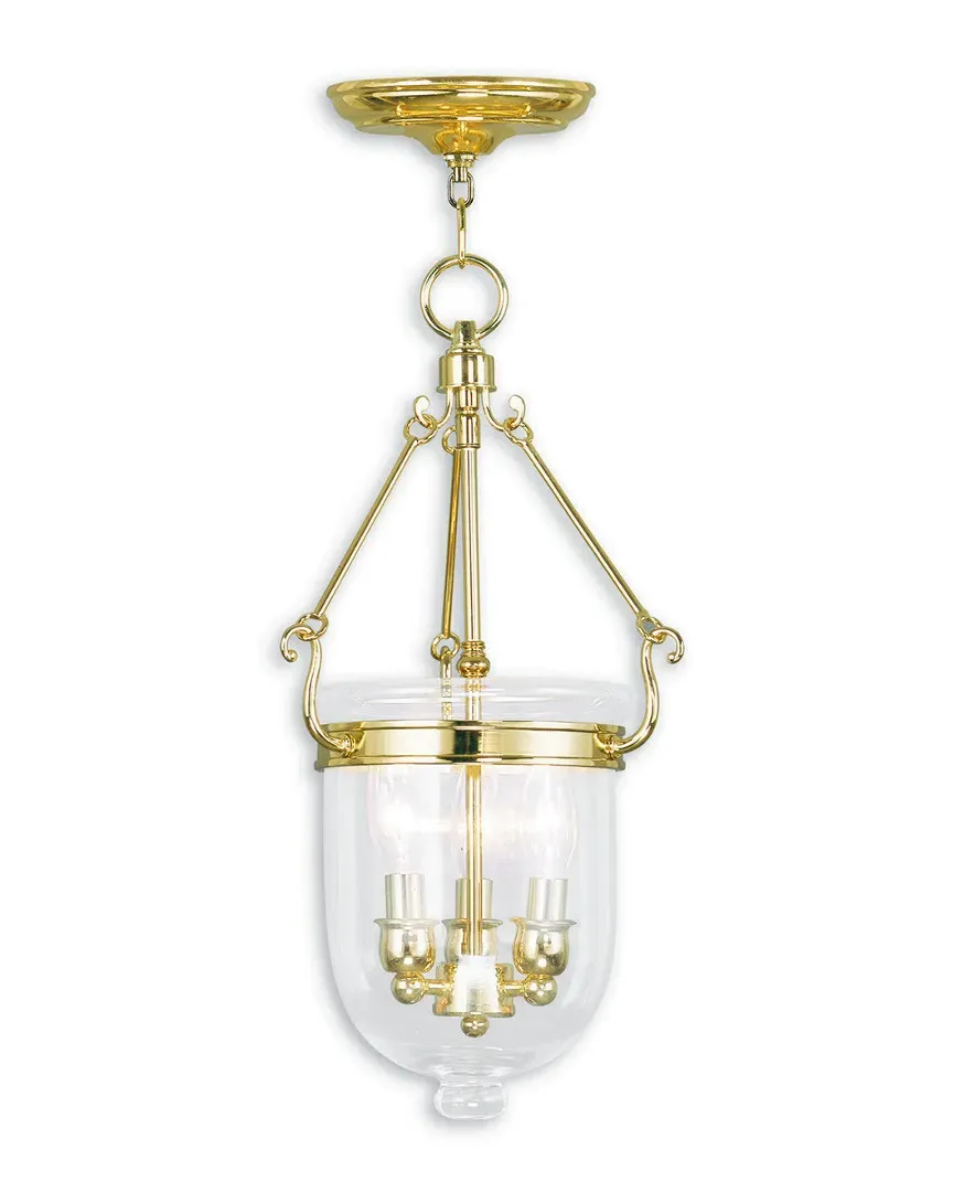 Jefferson 3-Light Chain Lantern - Polished Brass, Steel