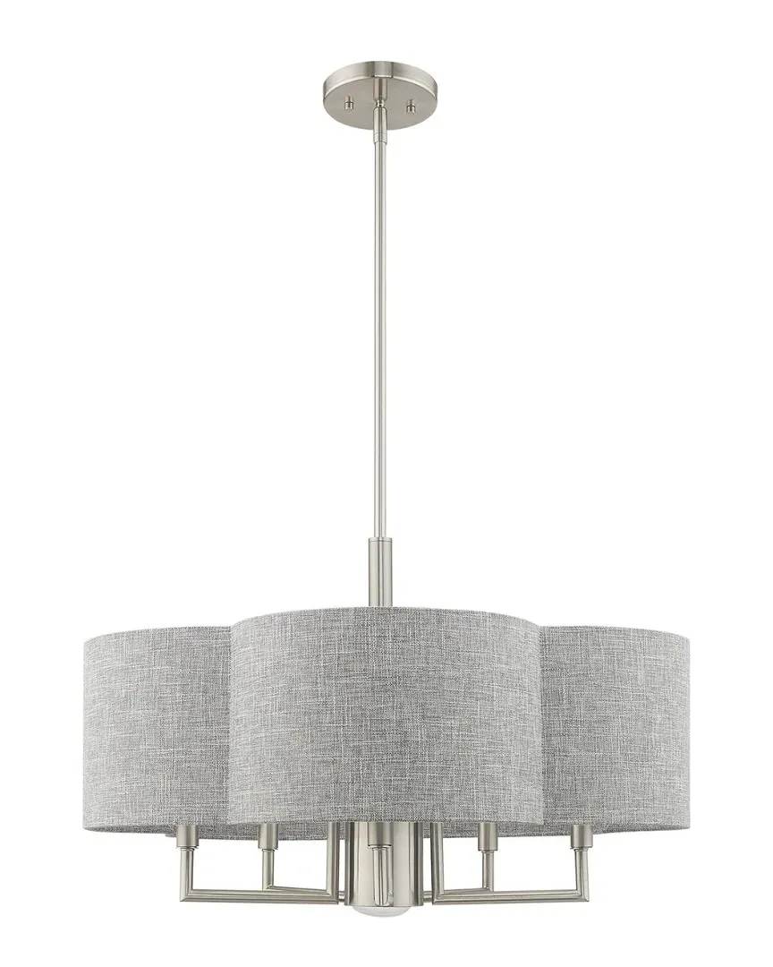 Kalmar 6 Light Pendant Chandelier - Brushed Nickel, Steel