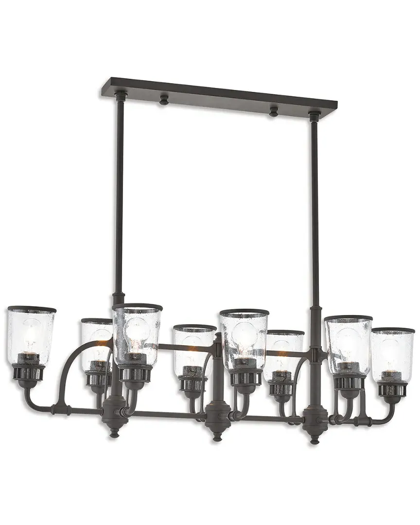Lawrenceville 8 Light Linear Chandelier - Bronze, Steel