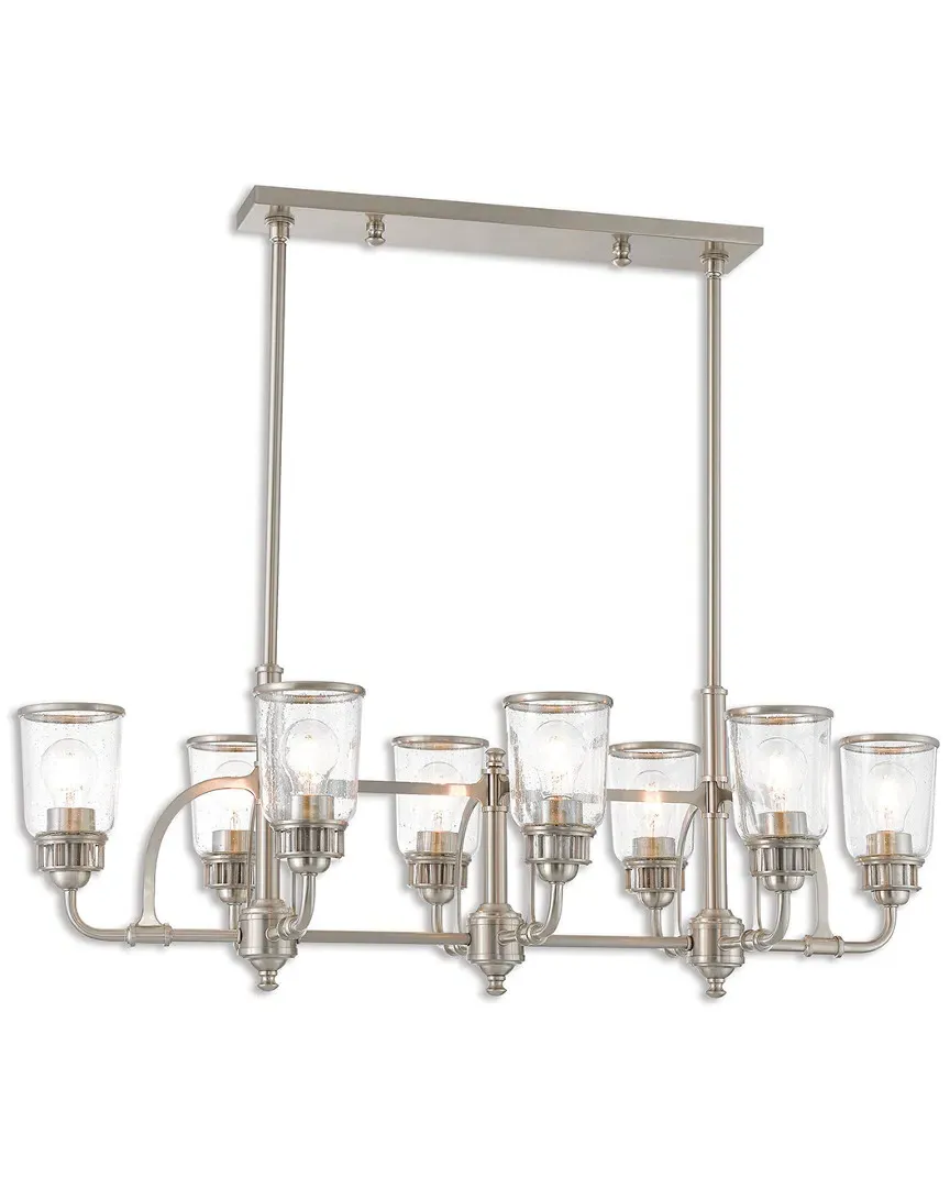 Lawrenceville 8 Light Linear Chandelier - Brushed Nickel, Steel