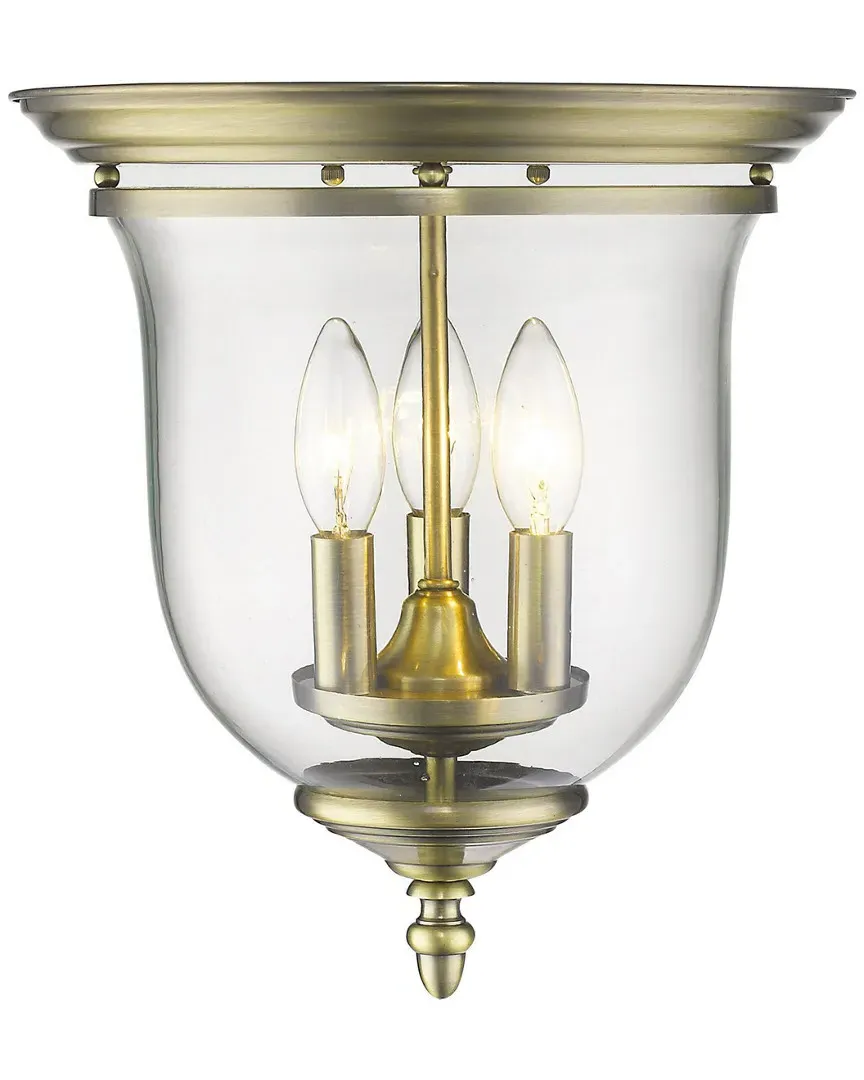 Legacy 3-Light Ceiling Mount - Antique Brass, Steel