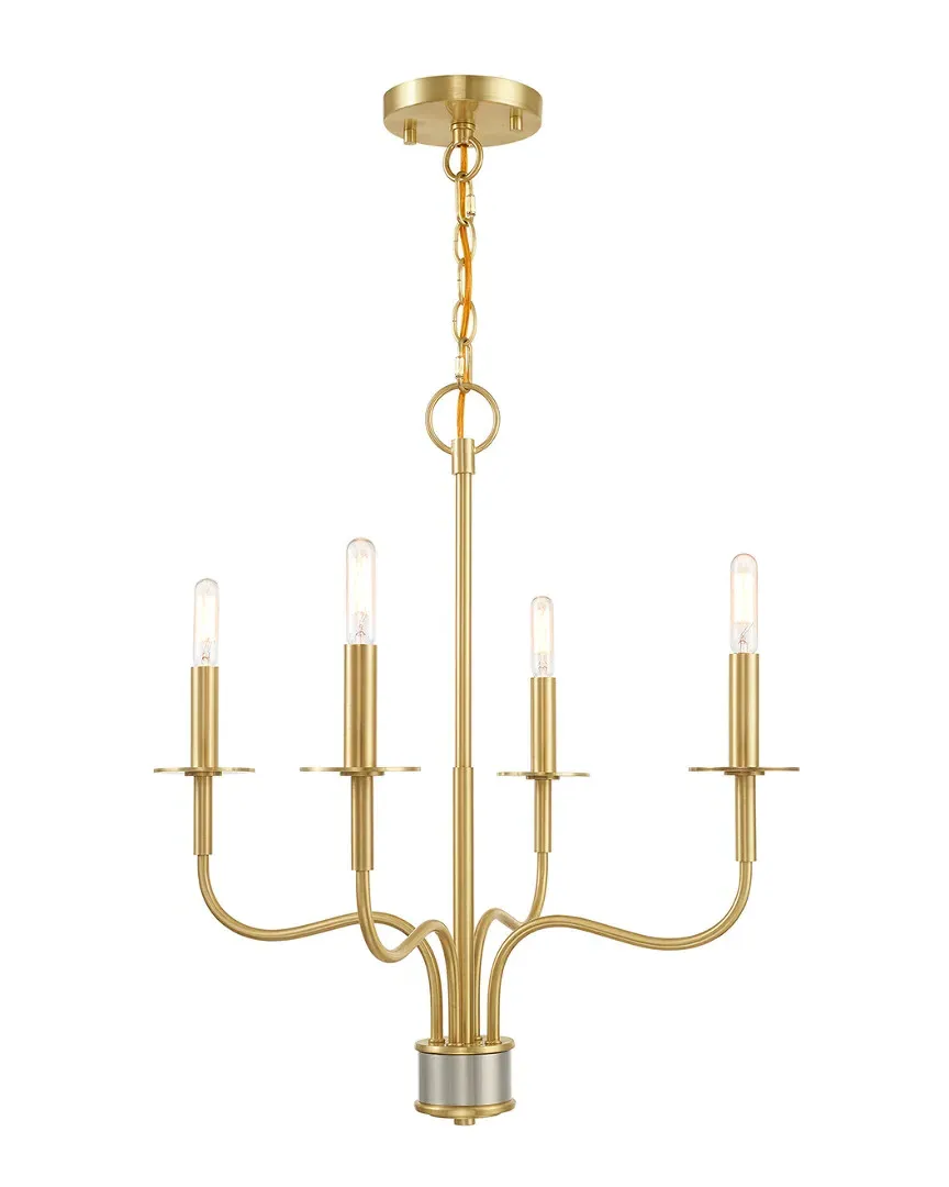 Lisbon 4-Light Mini Chandelier - Satin Brass, Steel image
