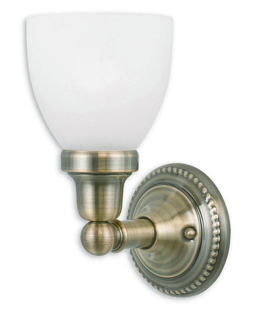 Livex 1-Light Bath Light - Antique Brass, Steel image