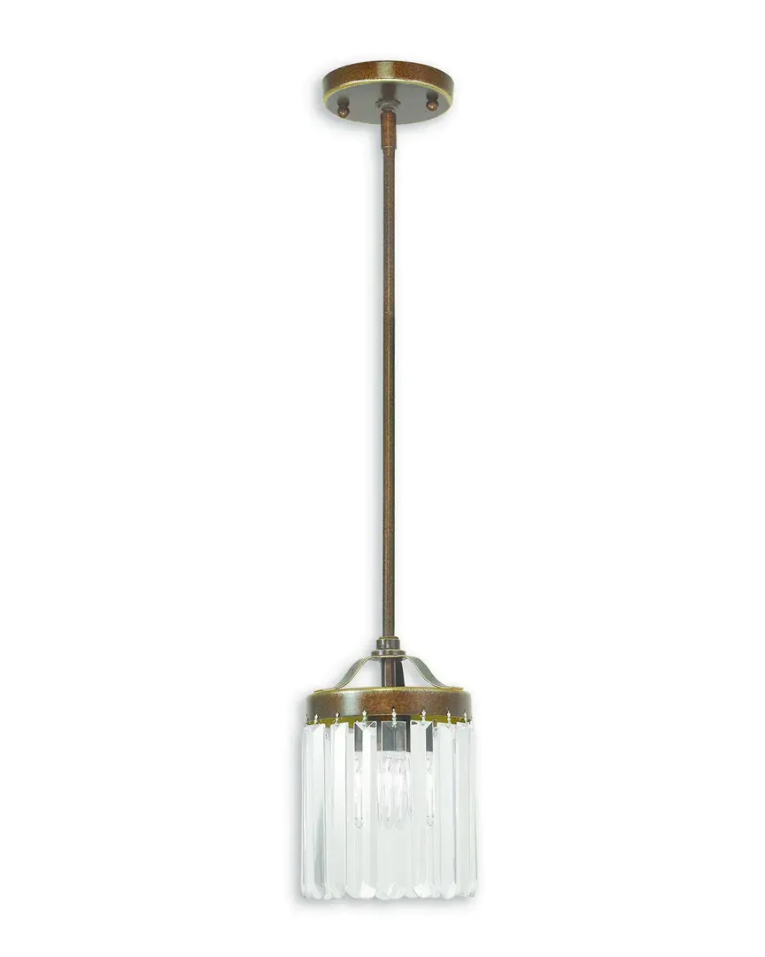 Livex Ashton 1-Light Mini Pendant - Palatial Bronze, Steel image