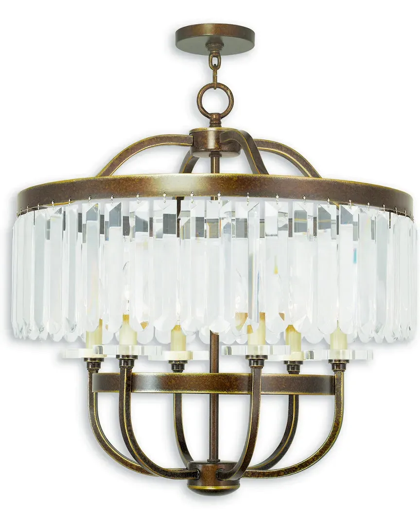 Livex Ashton 6-Light Chandelier - Palatial Bronze, Steel