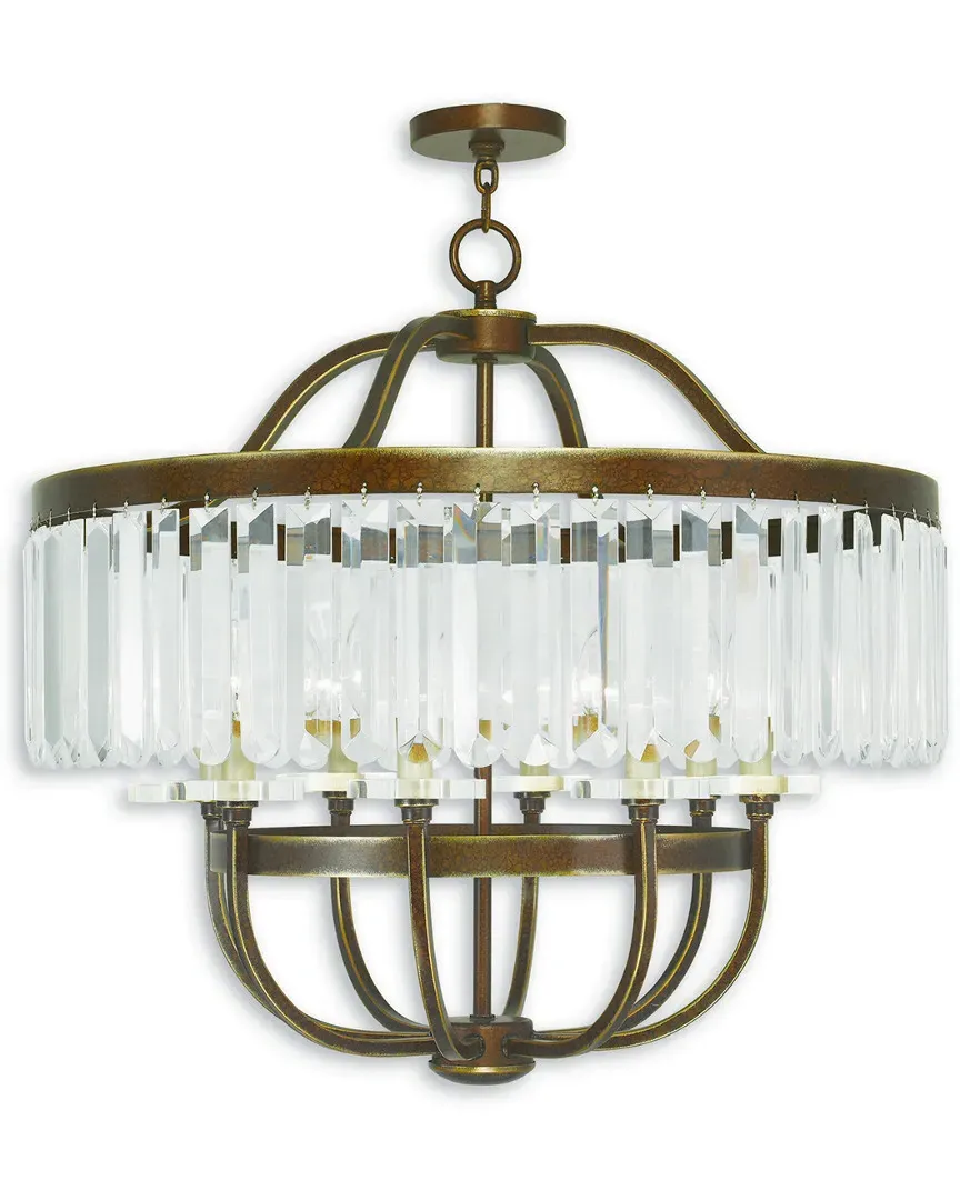 Livex Ashton 8-Light Chandelier - Palatial Bronze, Steel