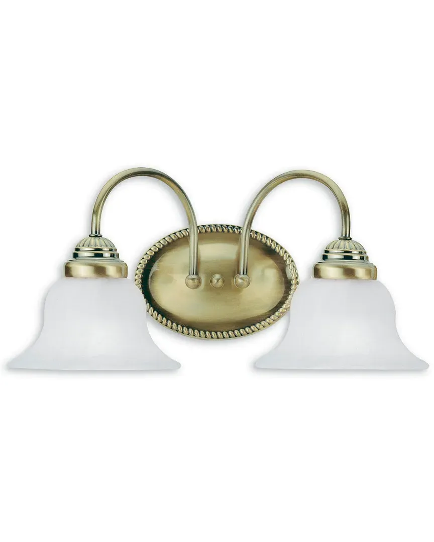 Livex Edgemont 2-Light Bath Light - Antique Brass, Steel